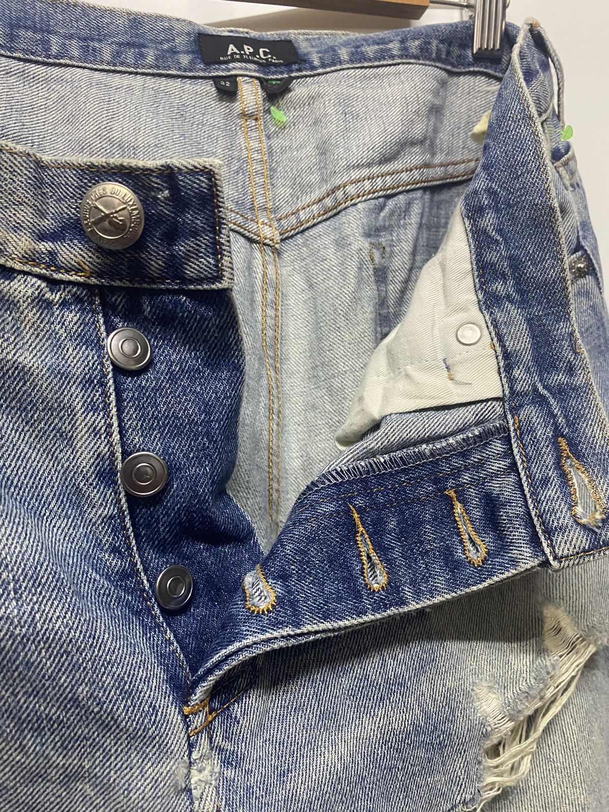 A.P.C. A.P.C Distressed Selvage Denim Jeans Pants Size US 34 / EU 50 - 13 Thumbnail