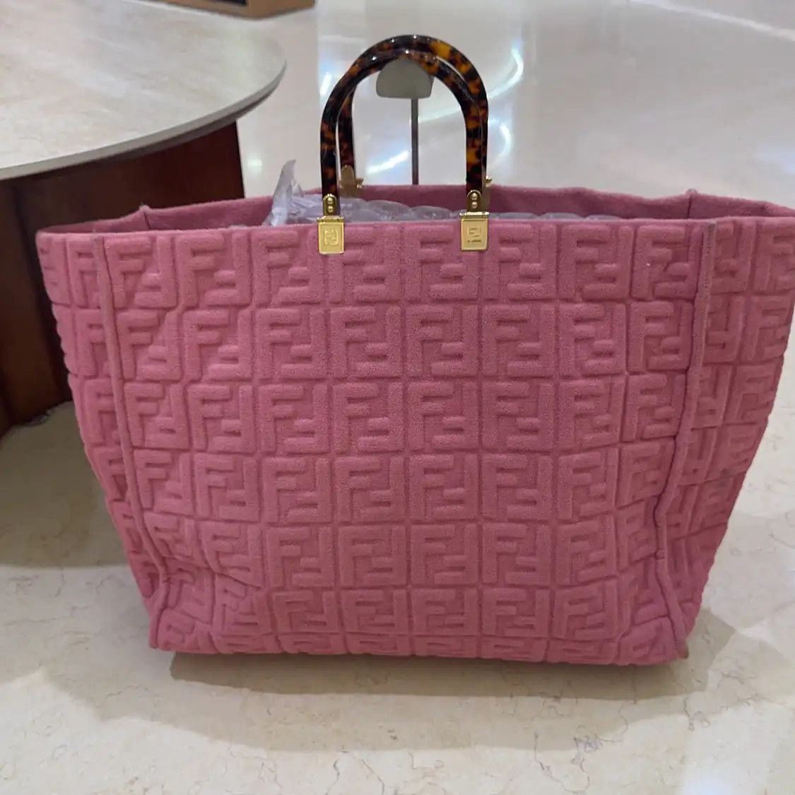 Fendi FENDI Ff Tote pink fabric handbag Size ONE SIZE - 1 Thumbnail