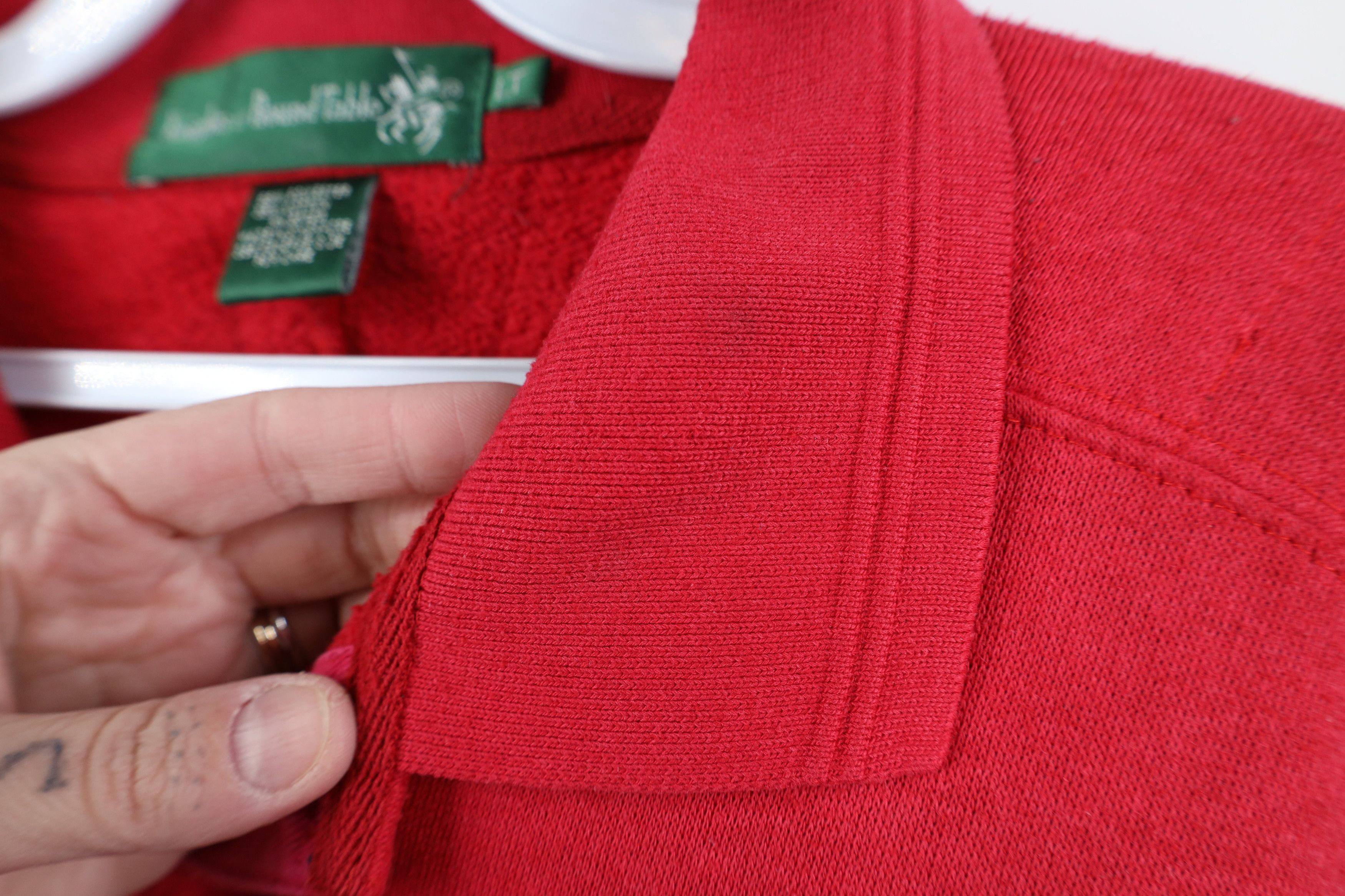 Vintage Vintage 90s Streetwear Faded Heavy Collared Sweatshirt Red Size US L / EU 52-54 / 3 - 11 Thumbnail