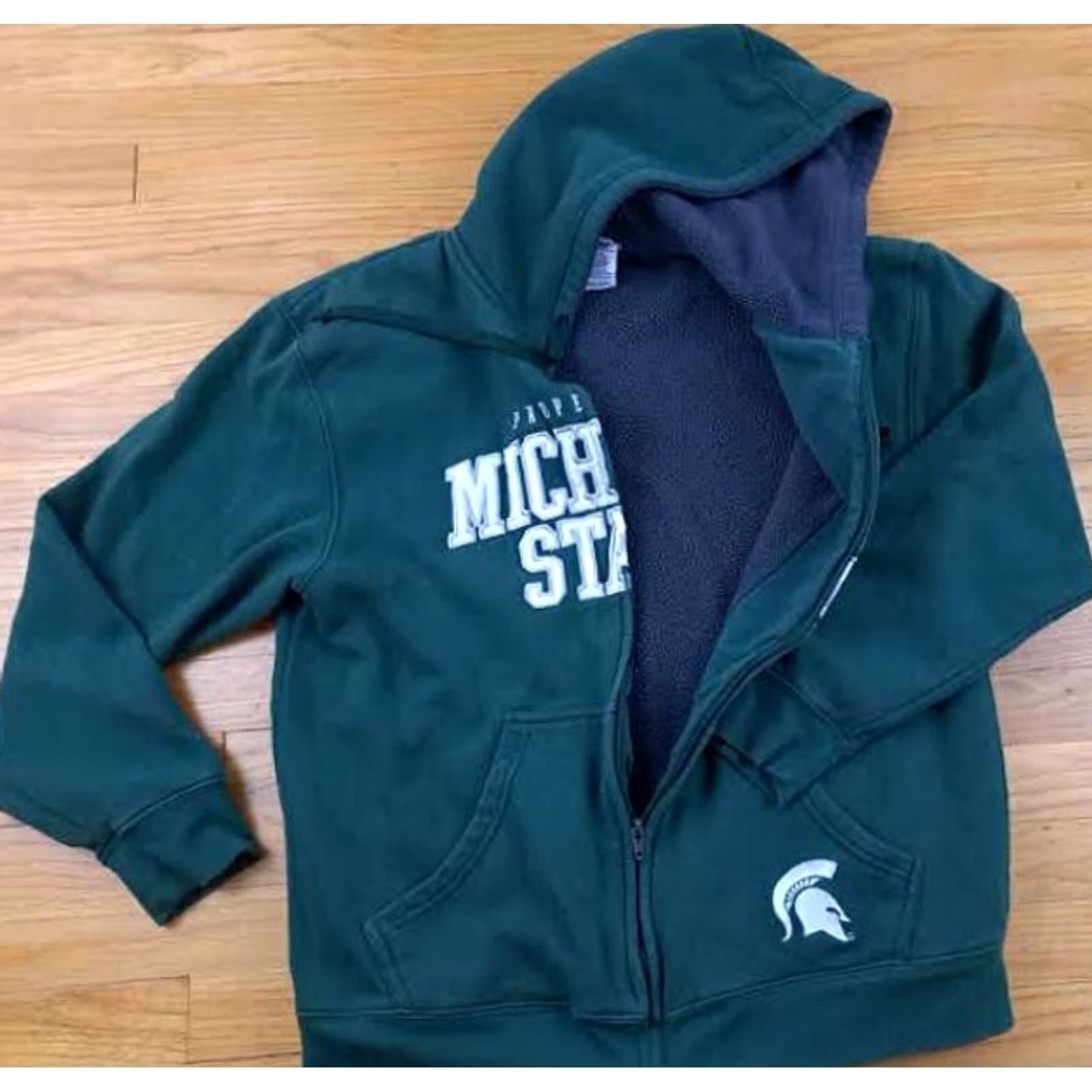 Vintage pro edge Jacket Mens L Green Pre Owned Michigan State Insulated Hooded Full Zip Size US L / EU 52-54 / 3 - 4 Thumbnail