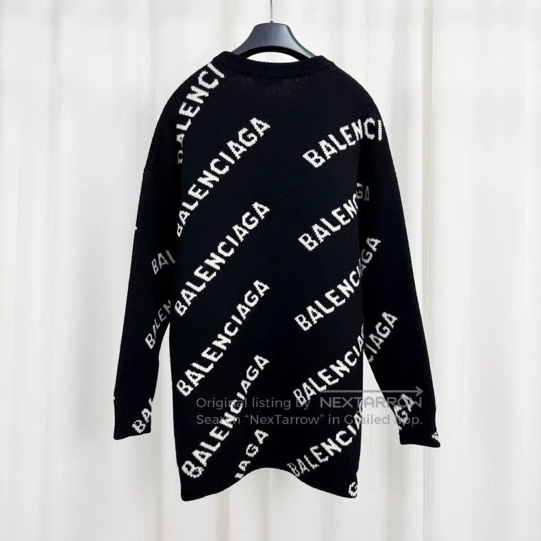 Balenciaga Balenciaga Black Barrage Full Print Knit Sweater Size US S / EU 44-46 / 1 - 2 Thumbnail