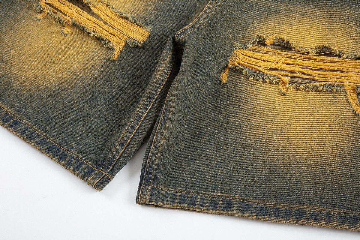 Japanese Brand × Jean Ripped Hole Washed Yellow Mud Size US 36 / EU 52 - 9 Thumbnail