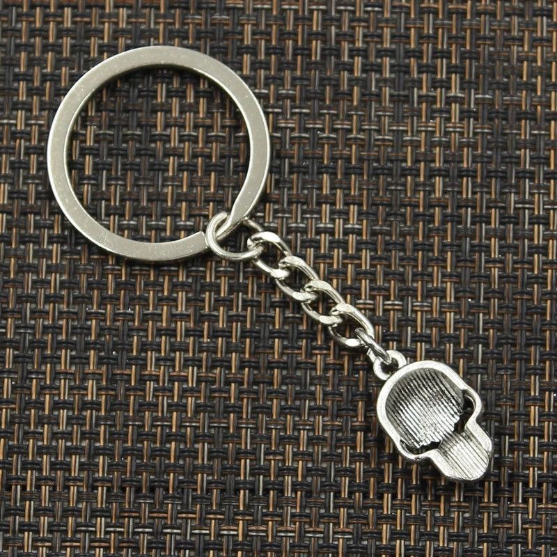 Vintage Retro Silver Head Skull Keychain Size ONE SIZE - 4 Thumbnail