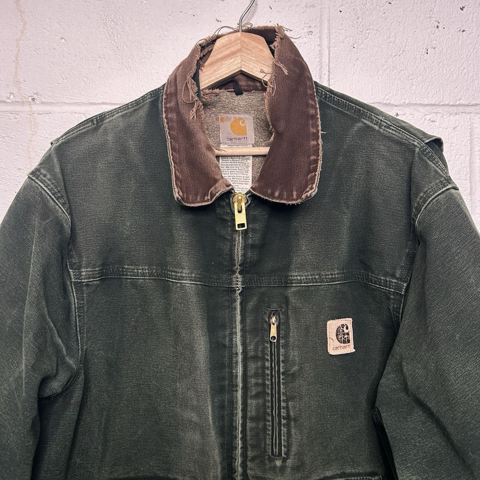 Carhartt Thrashed Carhartt Sandstone Sherpa-Lined Ridge Coat “Spruce” Size US L / EU 52-54 / 3 - 3 Thumbnail