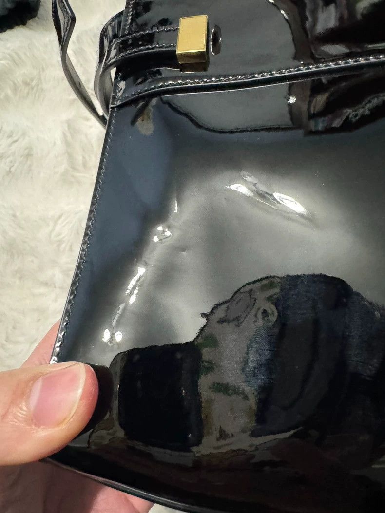 Yves Saint Laurent saint laurent Black gold patent Manhattan bag 2501-Nextarro Size ONE SIZE - 8 Thumbnail