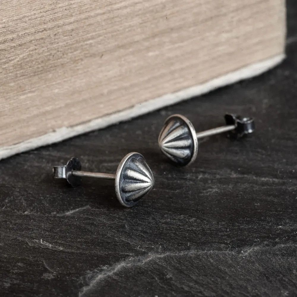 Jewelry Cloth Button Stud Earrings 925 Sterling Silver Ear Gift Size ONE SIZE - 1 Thumbnail