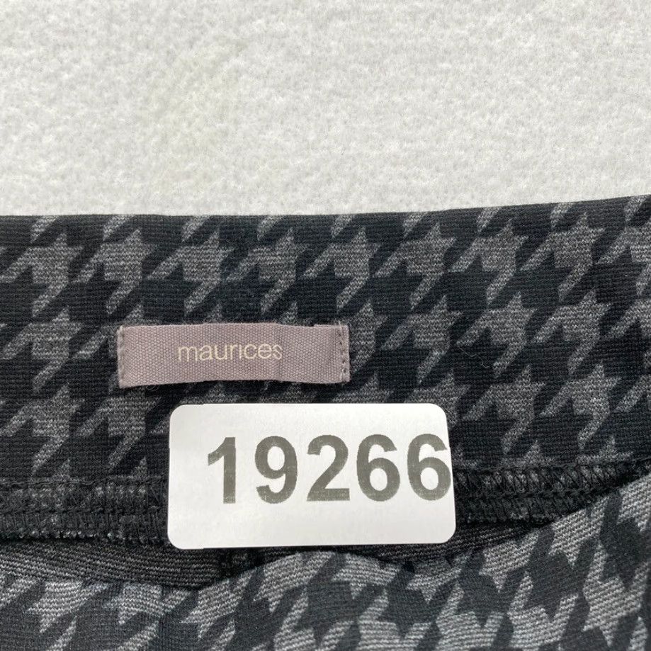 Vintage Maurices Pull Skinny Ankle Pants Women's Small Black Houndstooth Mid Rise Pants Slim Womens Small Black Houndstooth Mid Rise Size 26" / US 2 / IT 38 - 4 Thumbnail