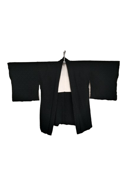 Japanese Brand Vintage Black Silk Haori Kimono Japanese Traditional Wear Size US L / EU 52-54 / 3 - 1 Thumbnail
