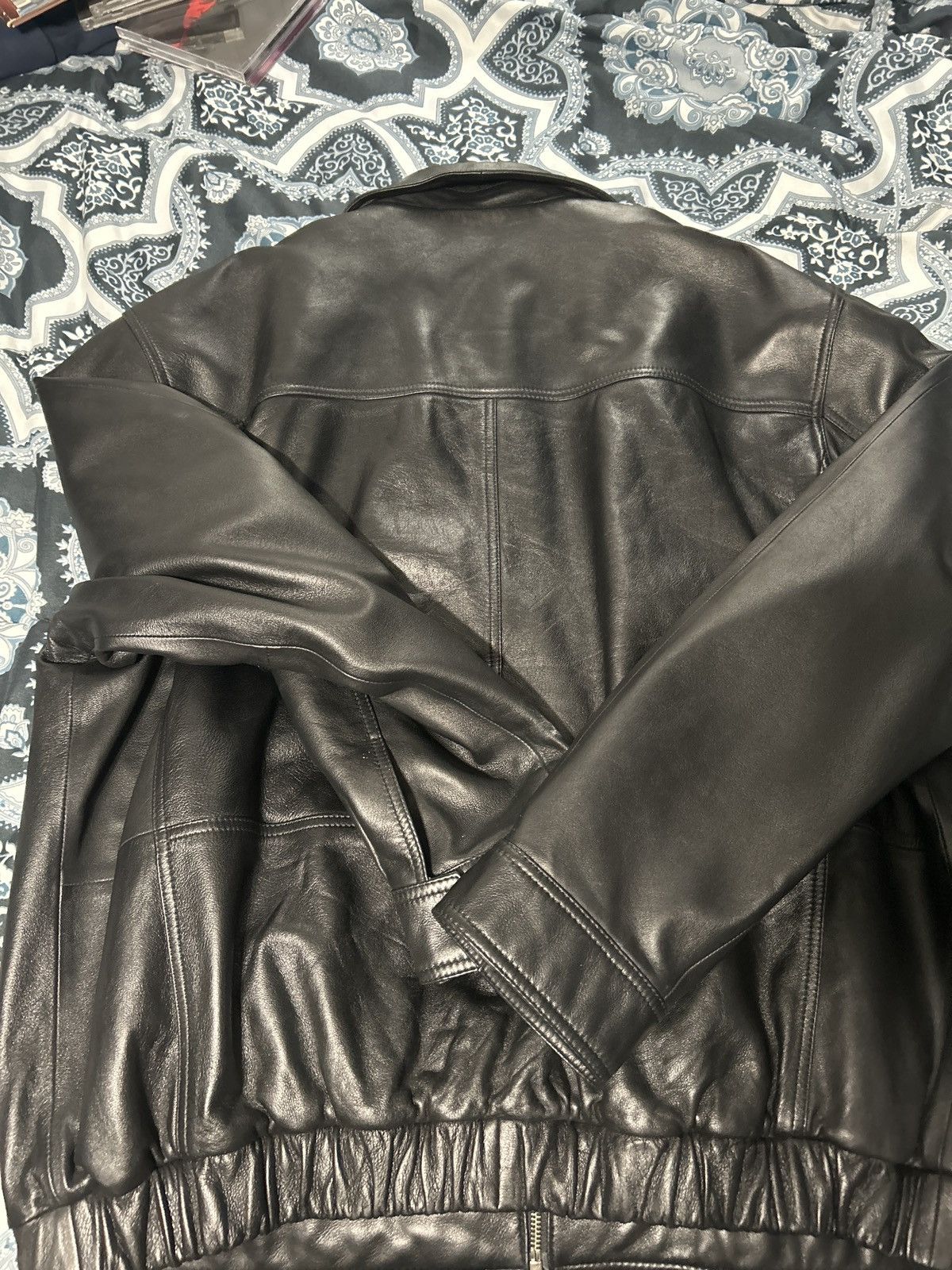 Roundtree & Yorke Black Leather Jacket| Roundtree & Yorke Size US XL / EU 56 / 4 - 2 Thumbnail
