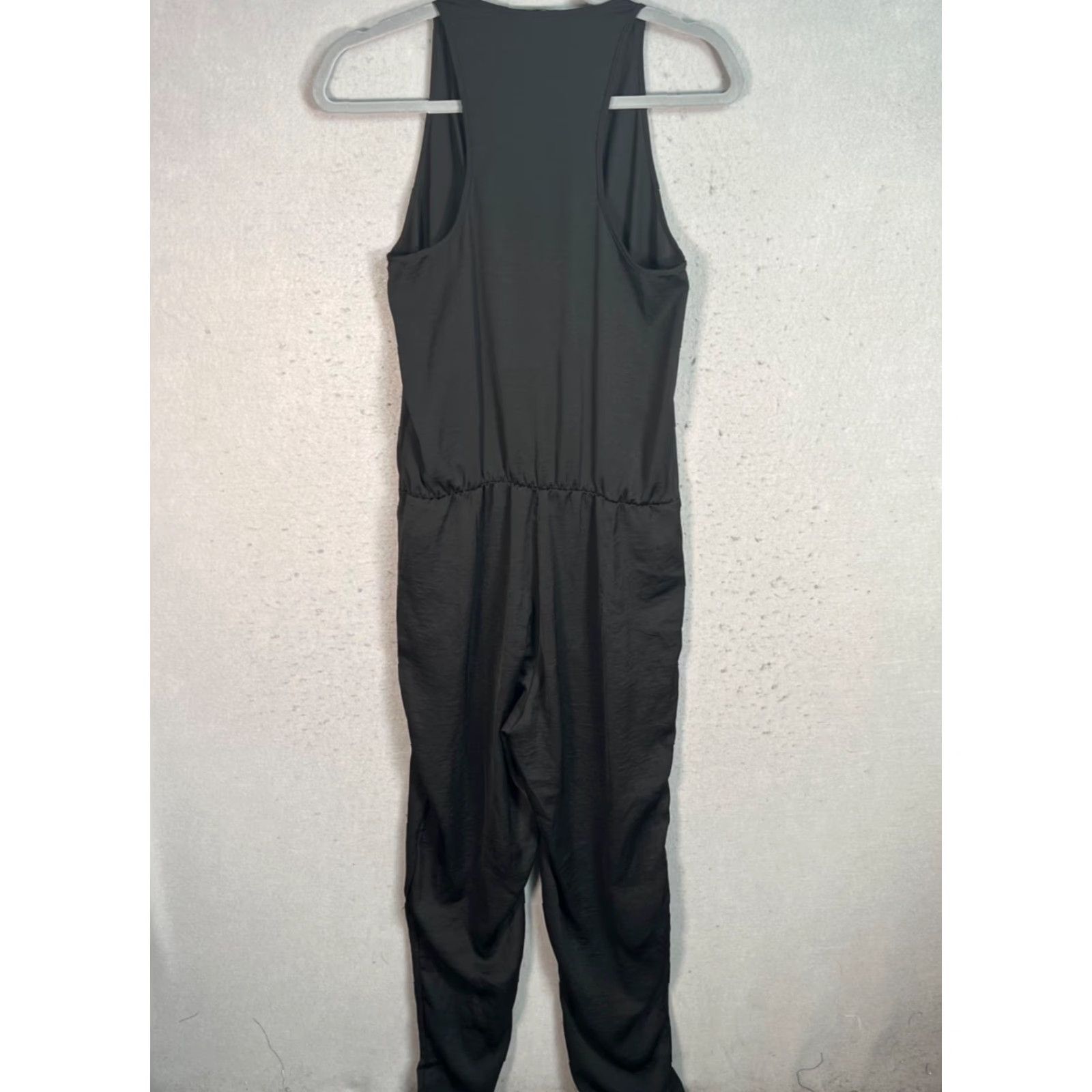 Zara VINTAGE Zara Trafaluc Black Sleeveless Wrap Jumpsuit Women Small Polyester Viscose Blend Size 28" / US 6 / IT 42 - 2 Thumbnail