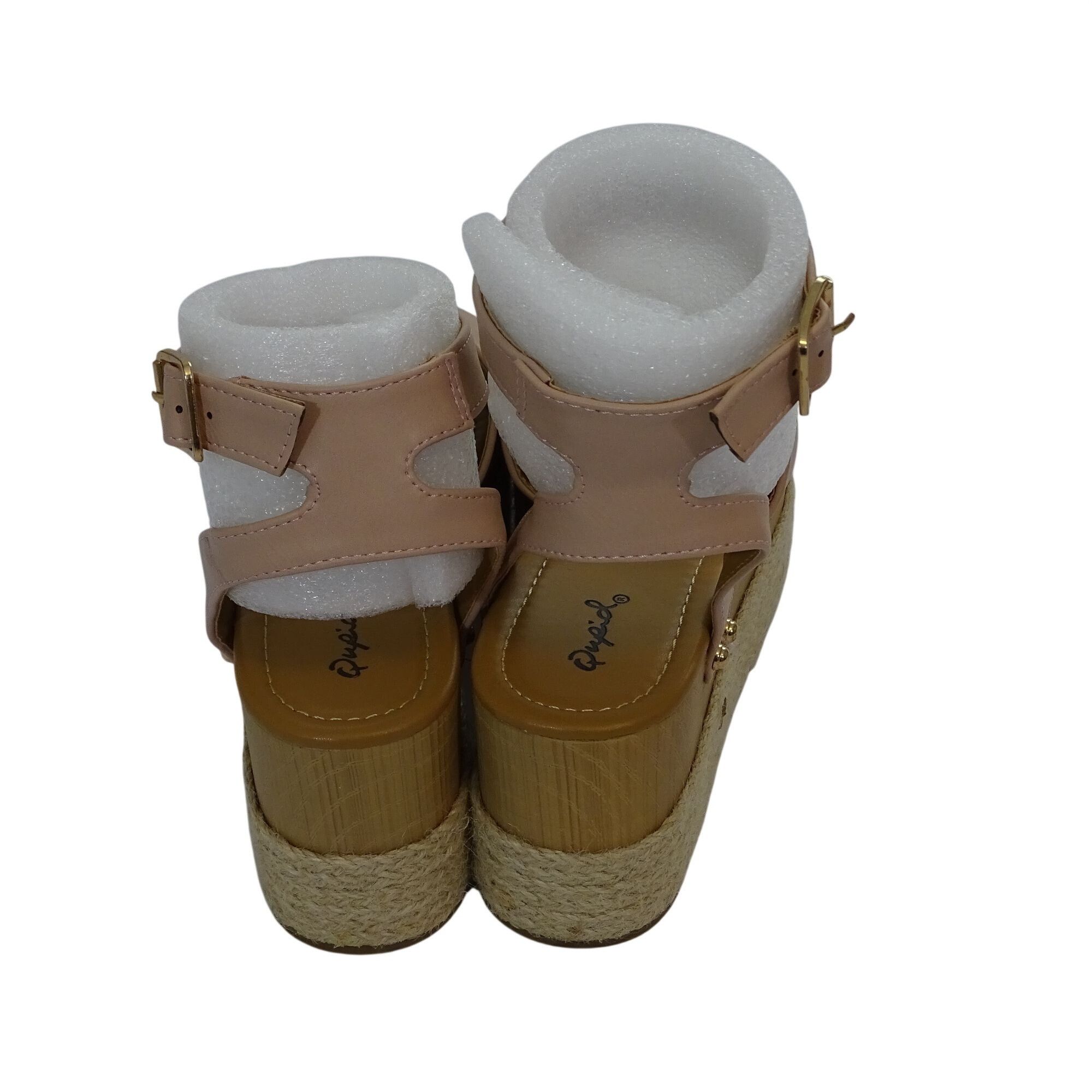Other Qupid Beige Faux Leather Platform Sandals Women Size 8.5 Size US 8.5 / IT 38.5 - 4 Thumbnail