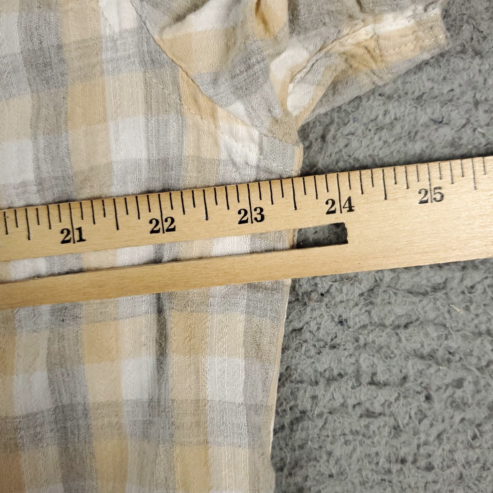 Lucky Brand Lucky Brand Button-Up Shirt Mens XL Beige Gray Check Casual Short Sleeve Size US XL / EU 56 / 4 - 5 Thumbnail