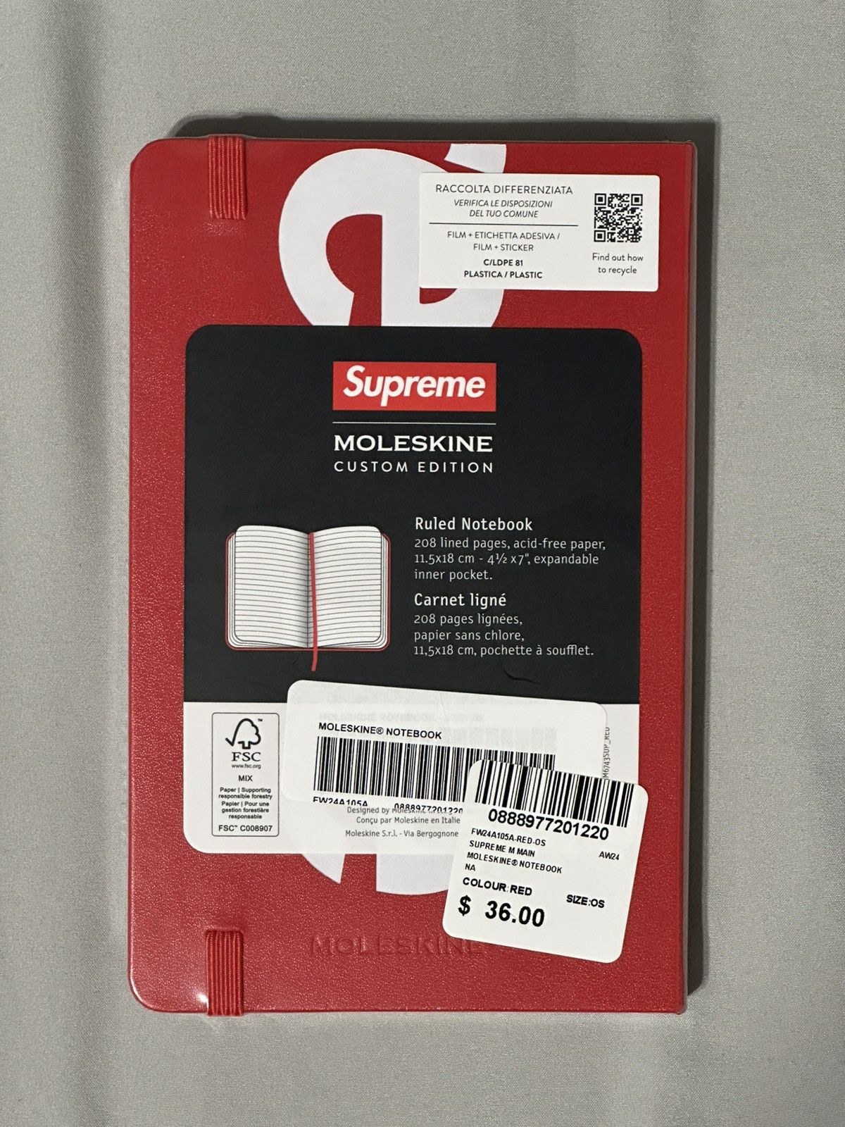 Supreme Moleskine Notebooks RED 大 Supreme®/Moleskine® Notebooks – Supreme