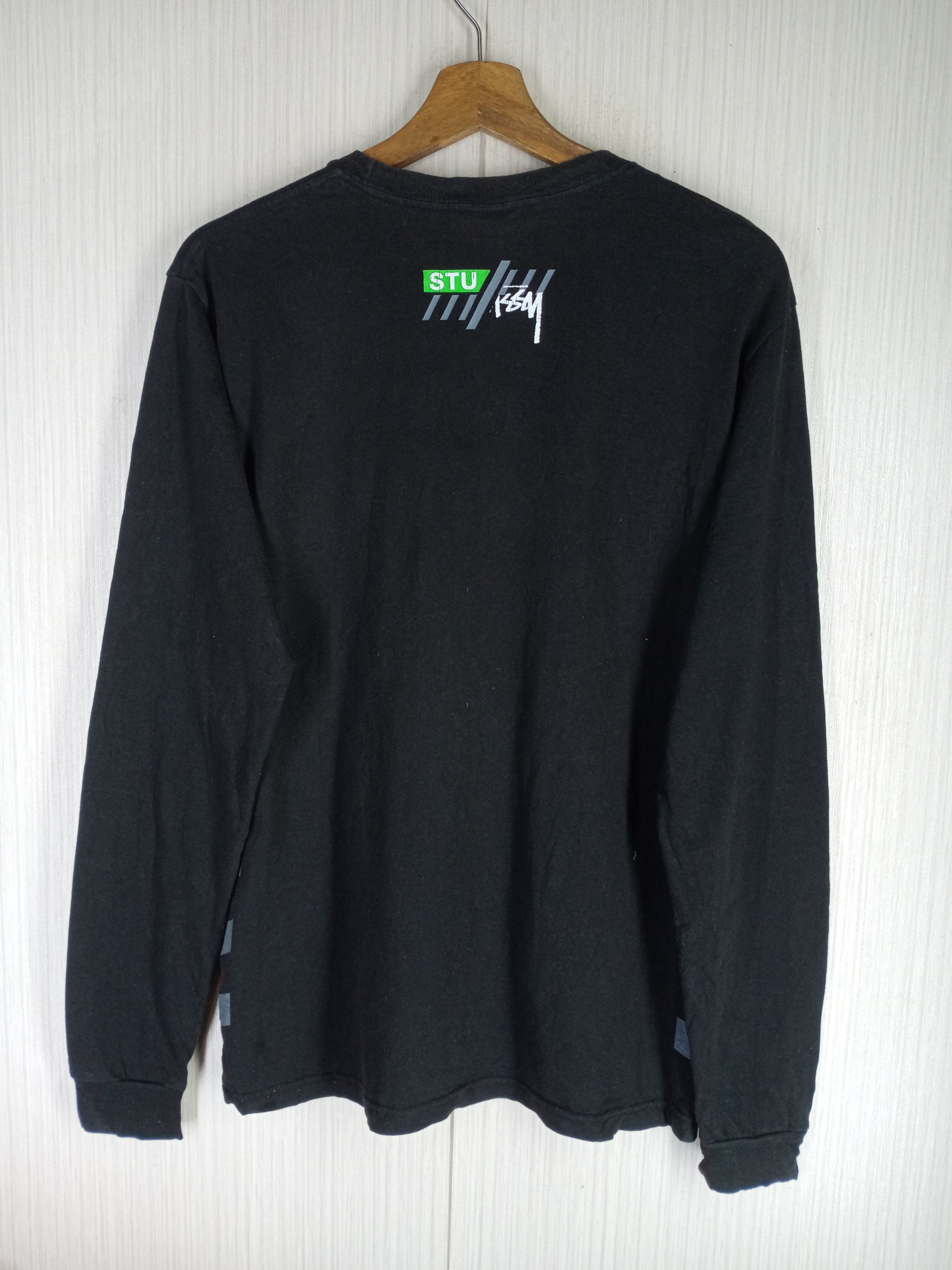 Stussy × Vintage Rare Vintage Stussy Split Logo Long Sleeve Tshirt Size US M / EU 48-50 / 2 - 12 Thumbnail