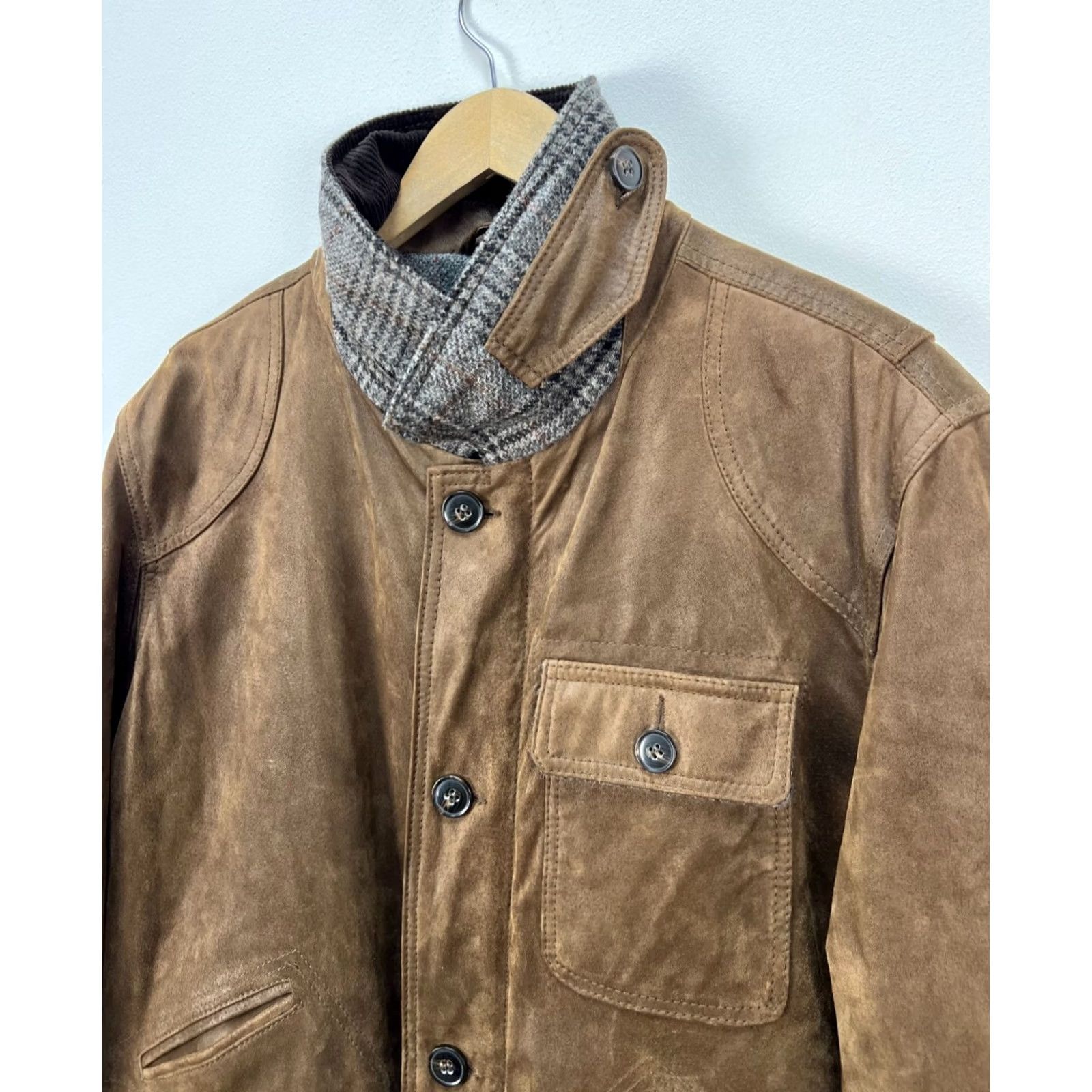 Vintage Blue Harbour Jacket Mens XL Suede with Wool Lining Brown HD 90s? Size US XL / EU 56 / 4 - 6 Thumbnail