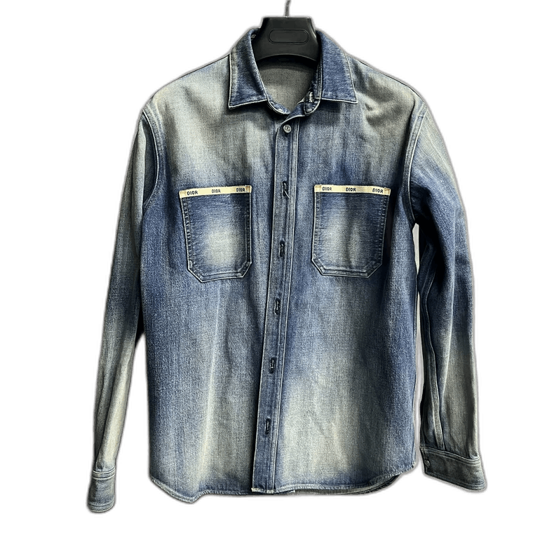 Dior Blue Denim Button-Up Shirt-yf