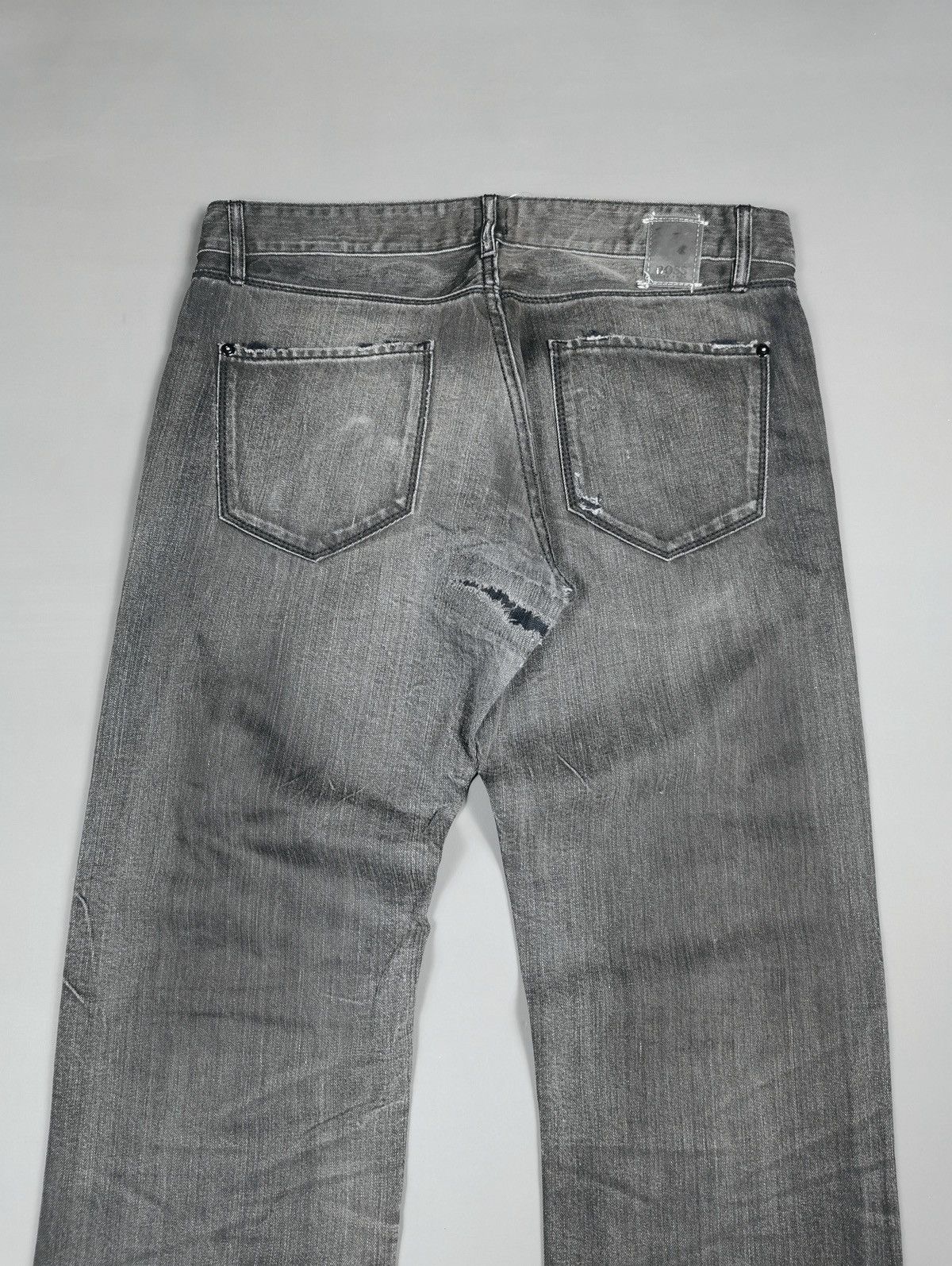 Hugo Boss Boss Distressed Black Denim Jeans Size US 34 / EU 50 - 7 Thumbnail