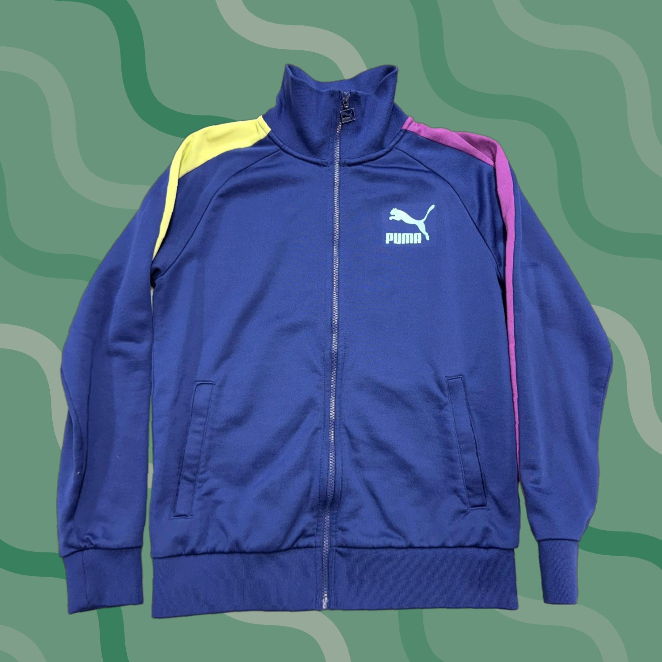 Puma PUMA Track Jacket Mens Small Blue Multicolor Colorblock Full Zip Athletic Size US S / EU 44-46 / 1 - 1 Thumbnail