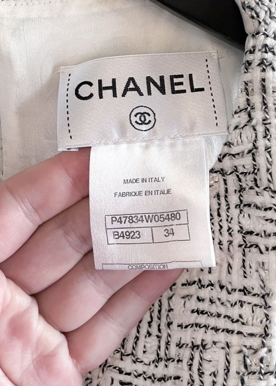 Chanel Chanel 2014 Black Ivory Tweed Combo Sleeveless Shift Dress Size XS / US 0-2 / IT 36-38 - 6 Thumbnail