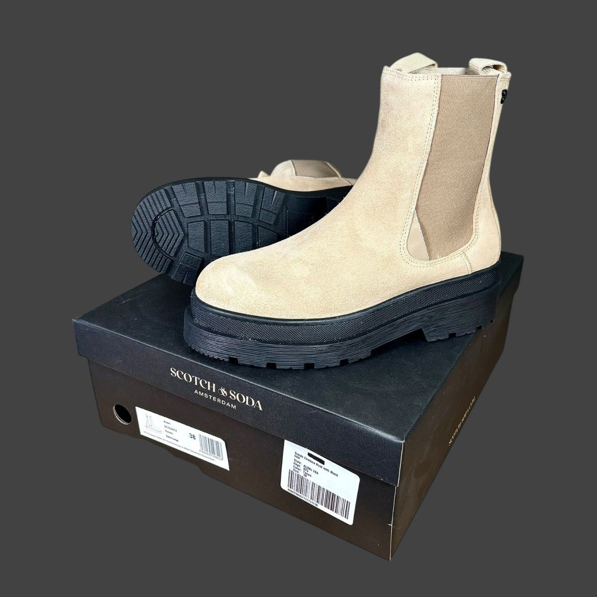 Scotch & Soda Scotch & Soda Aubri Beige Black Women’s Suede Boots Sz 7.5-8 Size US 7.5 / IT 37.5 - 1 Thumbnail