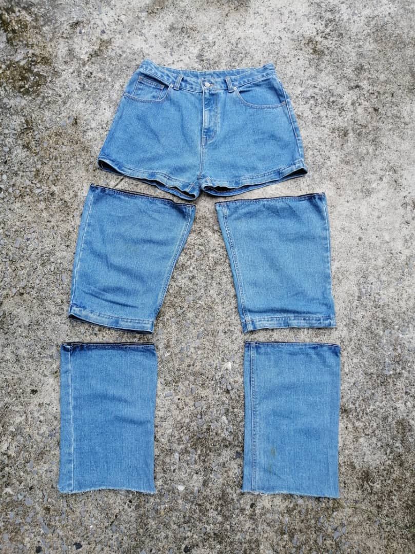 Designer Unknown Brand Detachable Parts Denim Jeans Size US 30 / EU 46 - 1 Thumbnail