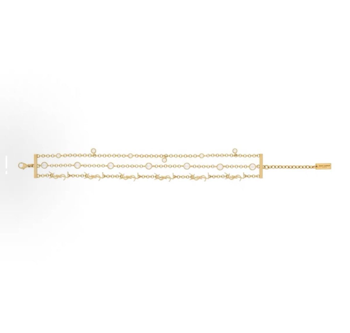 Yves Saint Laurent Saint Laurent Cassandre Multi-chain Gold-plated Bracelet J42 Size ONE SIZE - 2 Thumbnail