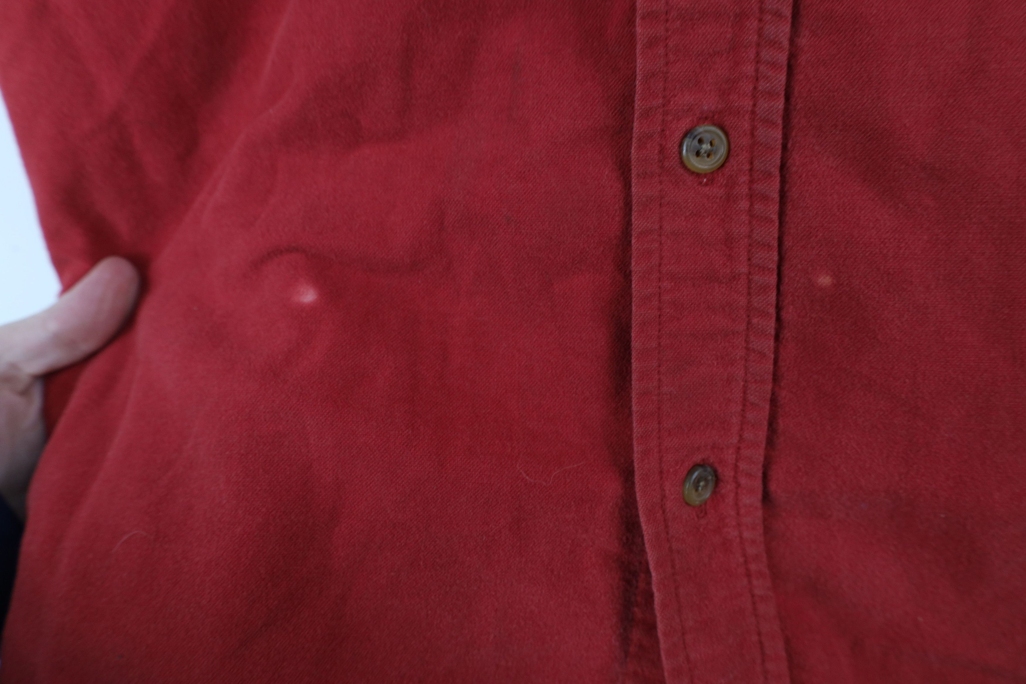 Lands' End × Vintage Vintage 90s Lands End Chamois Cloth Button Down Shirt Red Size US XL / EU 56 / 4 - 8 Thumbnail