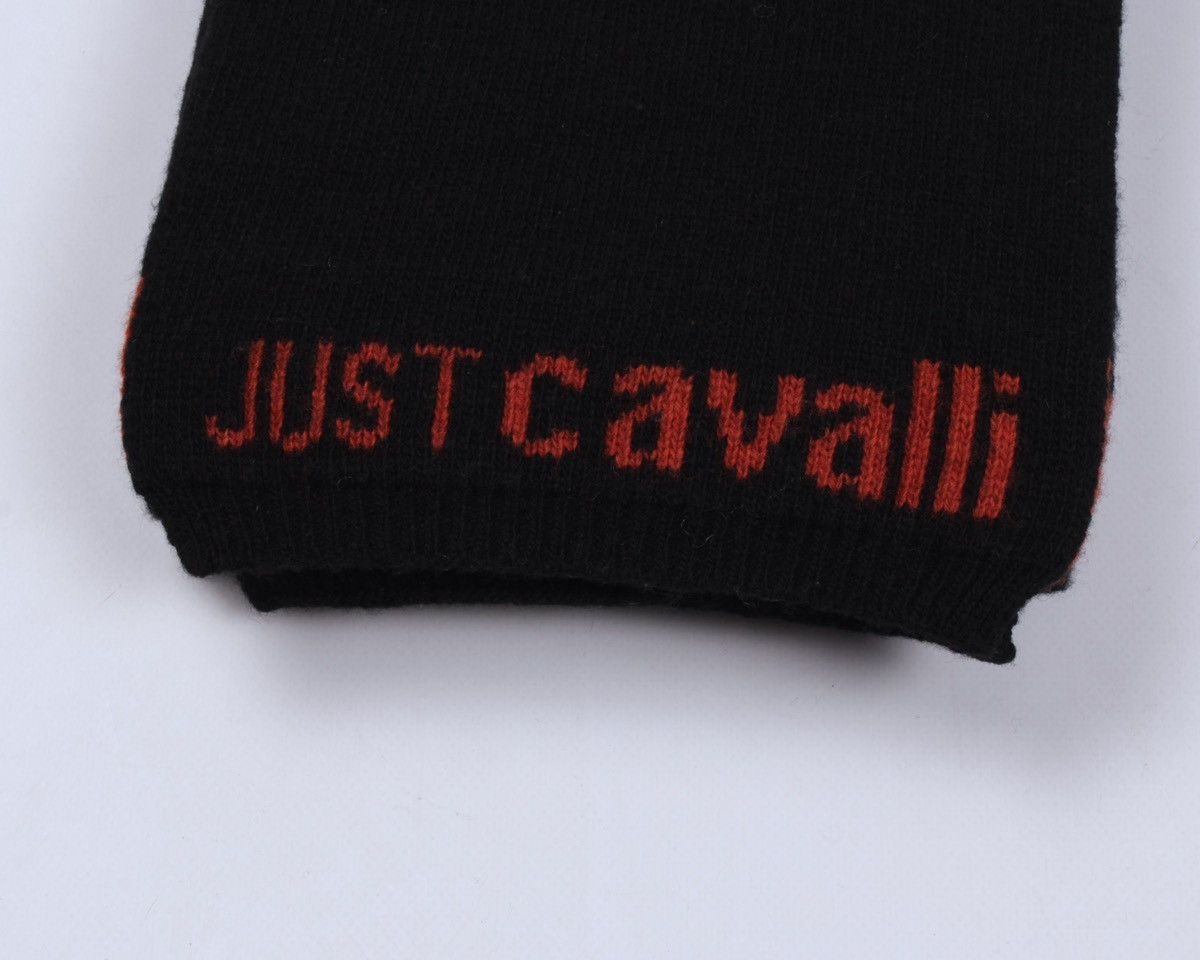 Designer × Just Cavalli JUST CAVALLI Wool Black Scarf Size ONE SIZE - 2 Thumbnail