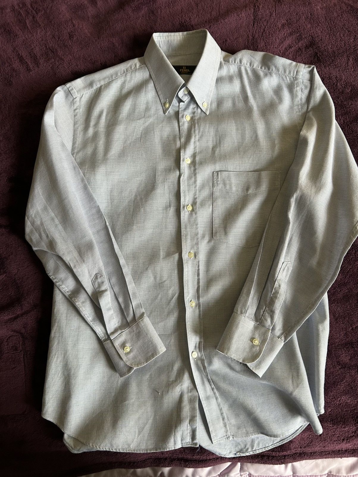 Fendi Vintage 70s 80s Fendi Shirt Italy Made Point Collar 15¾/34 L Size US L / EU 52-54 / 3 - 4 Thumbnail