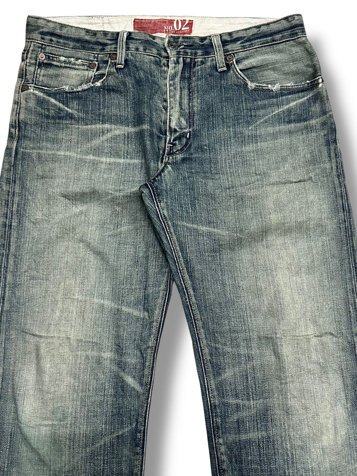 Japanese Brand Vintage Back Number 02 Baggy Loose Style Faded Wash Size US 33 - 4 Thumbnail