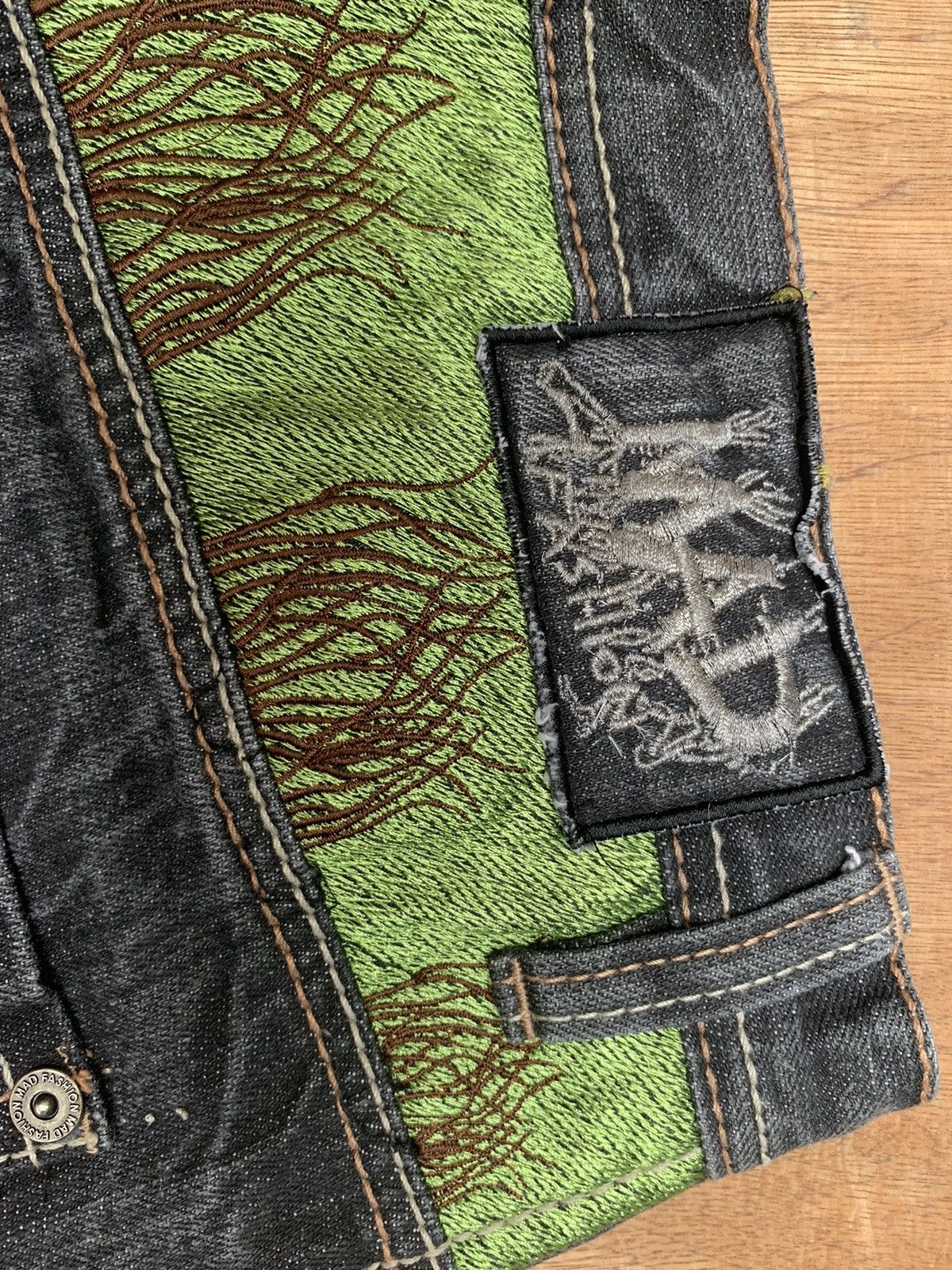 Art Comes First Mad Fashion Embroidered and Paint Print Denim Pants Size US 32 / EU 48 - 19 Thumbnail