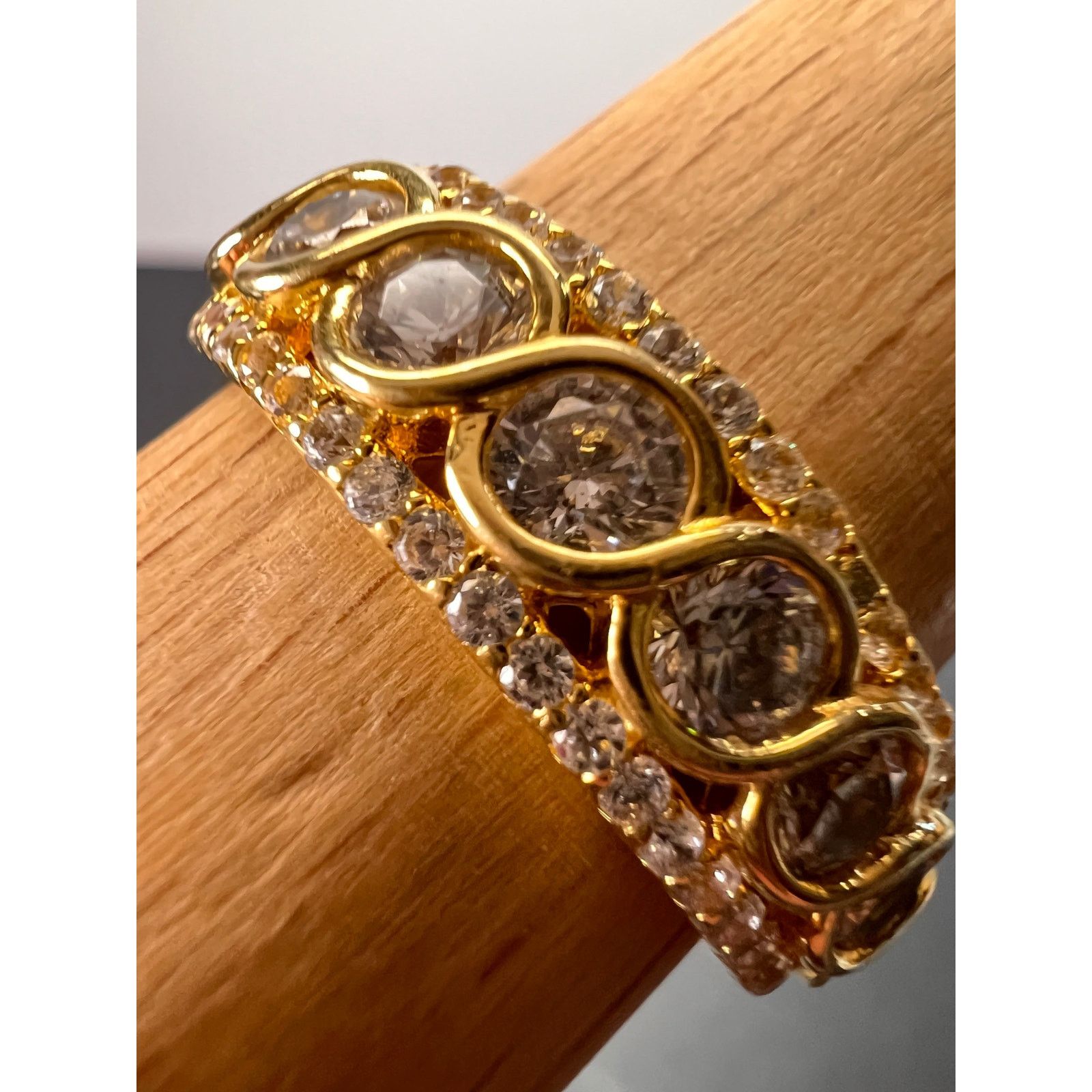 Other CZ gold over Sterling eternity band mens ring size 11 Size ONE SIZE - 3 Thumbnail