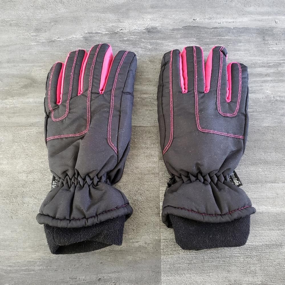 Other Black Pink Thinsulate Snowboard Glove Size ONE SIZE - 3 Thumbnail