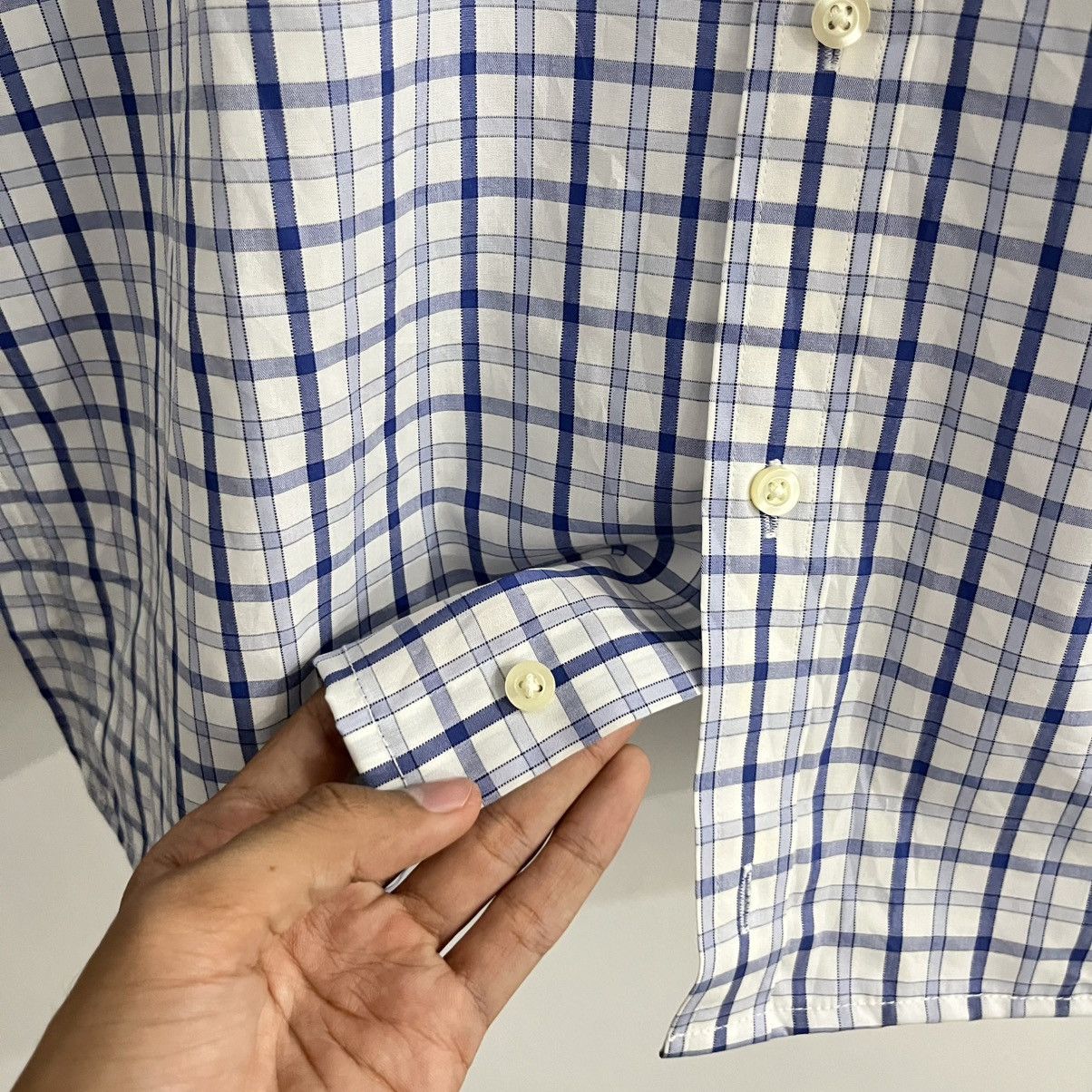 Japanese Brand Uniqlo Gingham Small Plaid Boxy Cut Shirt Size US L / EU 52-54 / 3 - 6 Thumbnail