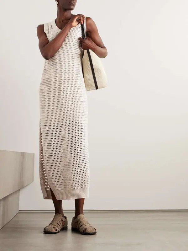 Brunello Cucinelli o1y0725 Maxi Dress in Beige Size XL / US 12-14 / IT 48-50 - 2 Thumbnail