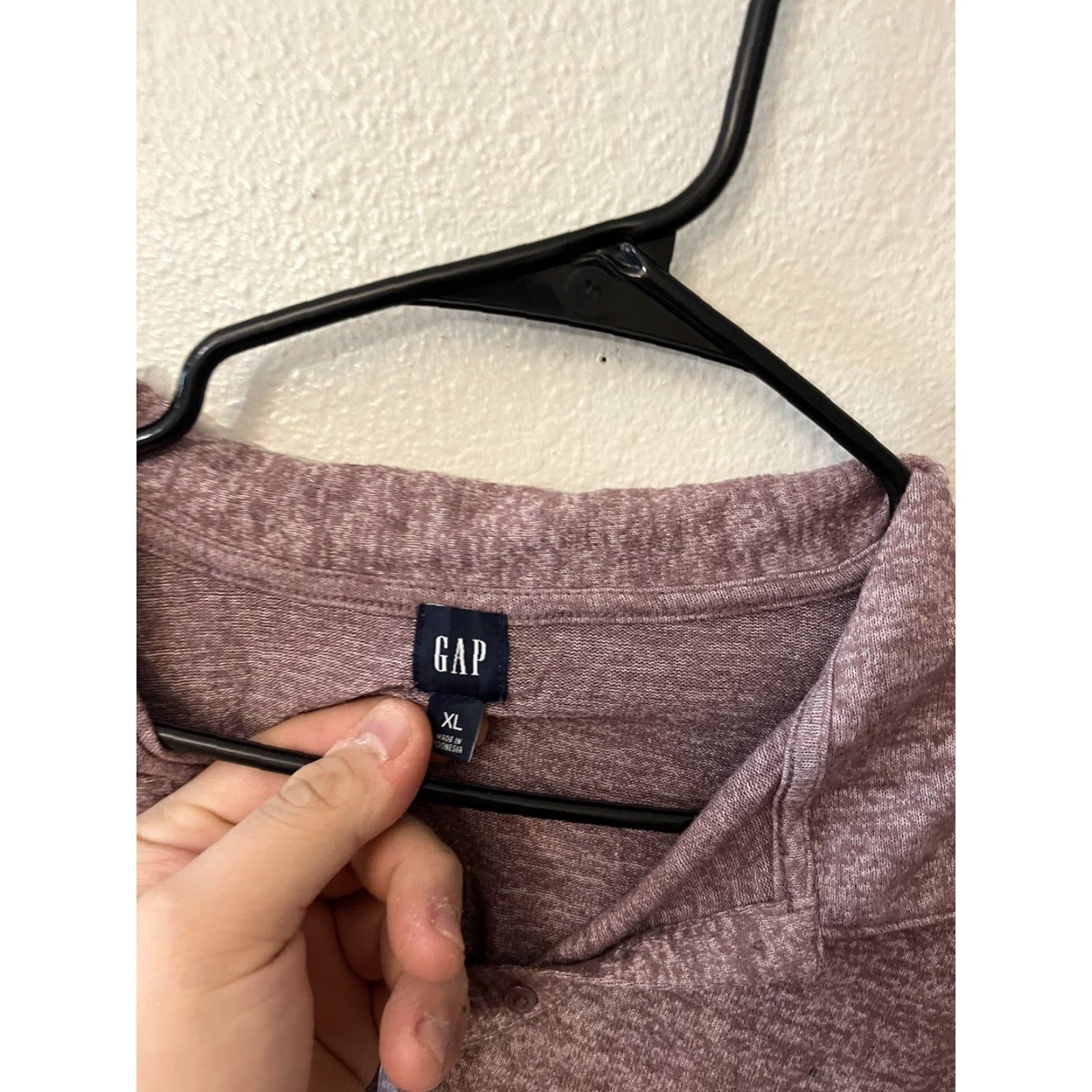 Gap Gap Women Polo Shirt Long Sleeve XL Purple Polyester Blend Cotton Size XL / US 12-14 / IT 48-50 - 2 Thumbnail