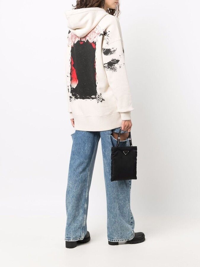 Givenchy Beige Cross Tattoo Logo Oversized Hoodie Size S / US 4 / IT 40 - 4 Thumbnail