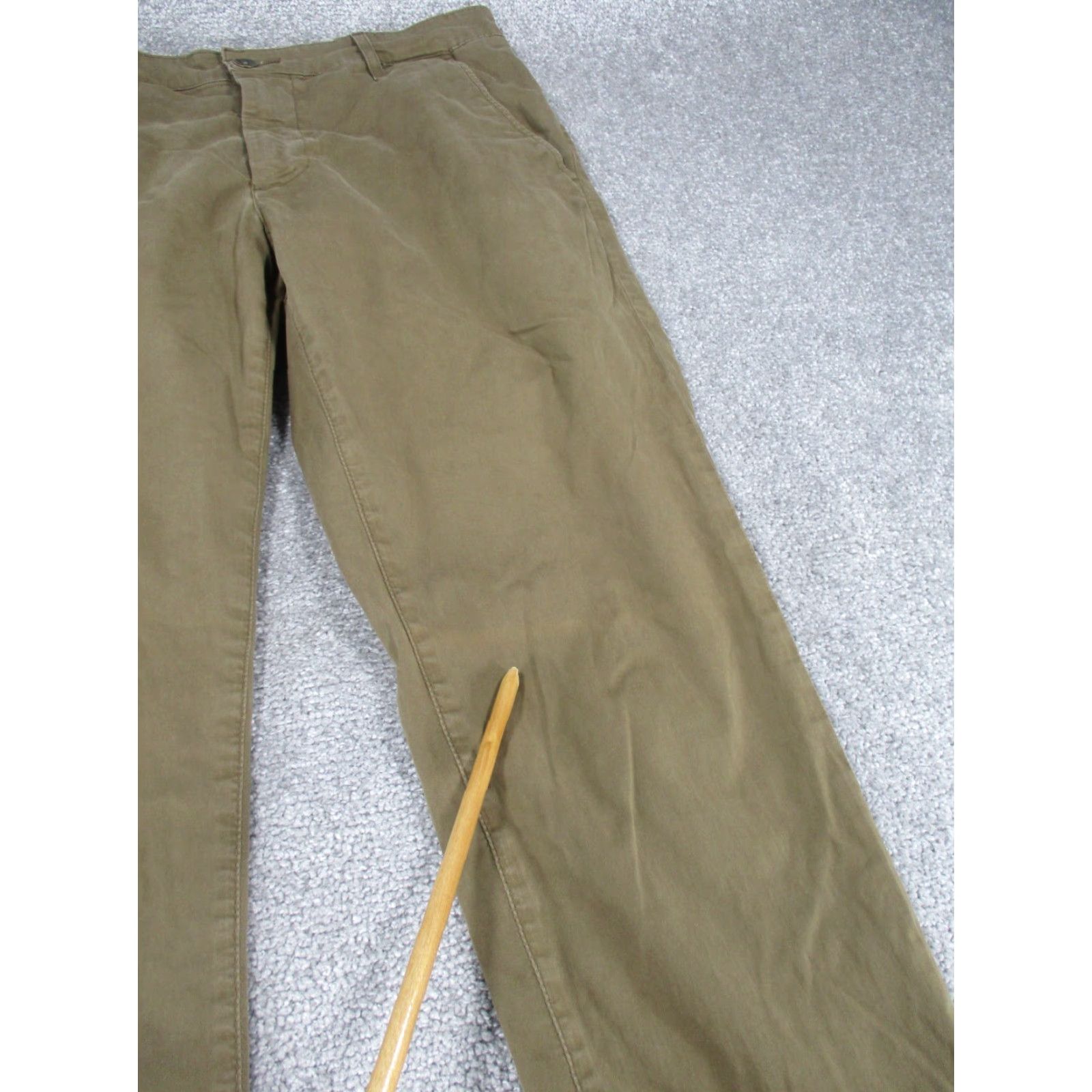 Vintage AG Adriano Goldschmied Pants Slim Chino Men 34 Tan Brown Adult Regular 30 In Front Flat Front Knit Fabric City Logo Preppy Used Mens Size US 34 / EU 50 - 2 Thumbnail