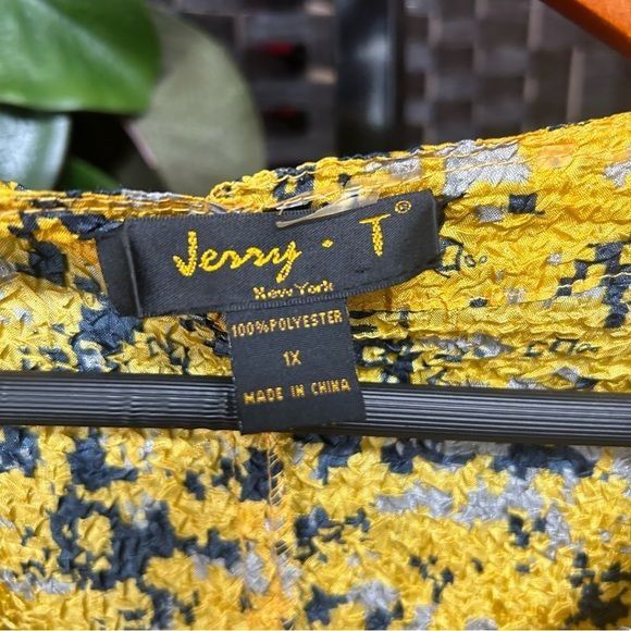 Other Jenny T golden yellow navy blue frilly Aline dress ruched pl Size XL / US 12-14 / IT 48-50 - 10 Thumbnail