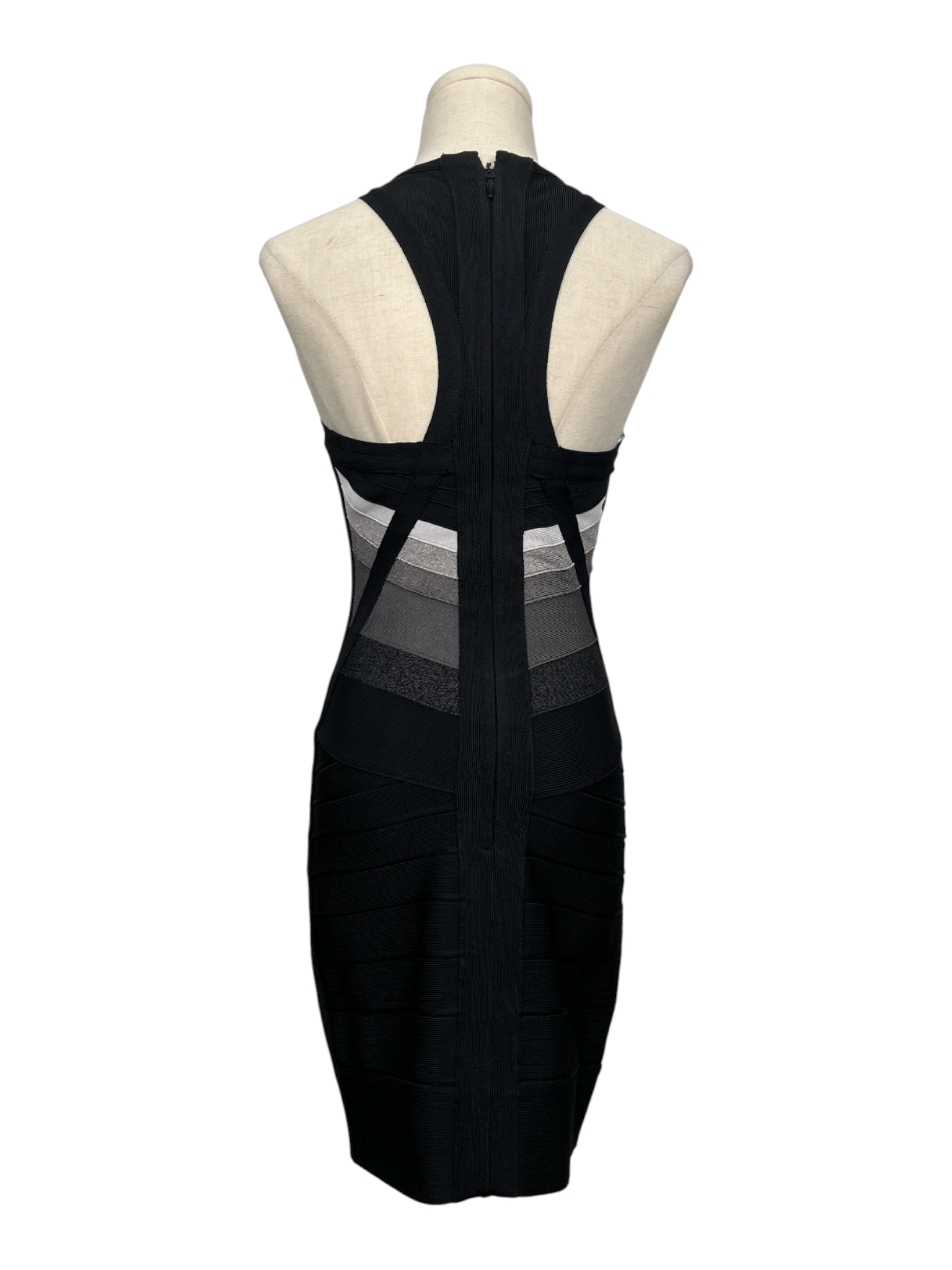 Herve Leger Herve Leger Black And Grey Mini Dress Size XS / US 0-2 / IT 36-38 - 2 Thumbnail