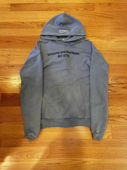 Designer SS18 Vetements Unicorns and Rainbows Hoodie Grailed