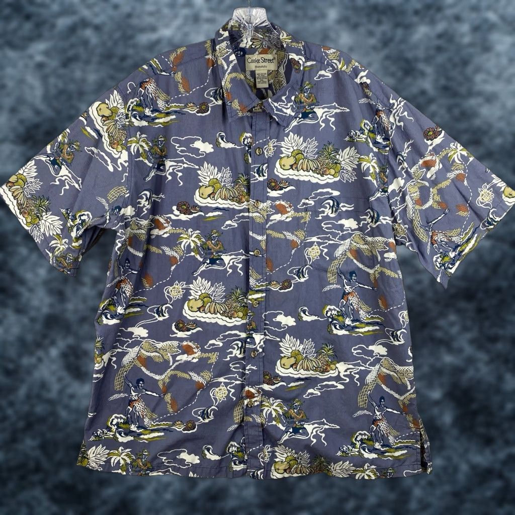Vintage Cooke Street Hawaiian Shirt 2XL Floral Old Hawaii Island Reverse Print Pale Blue Shirt Mens 2XL Blue Floral Hawaiian Christmas 90s Size US XXL / EU 58 / 5 - 1 Thumbnail