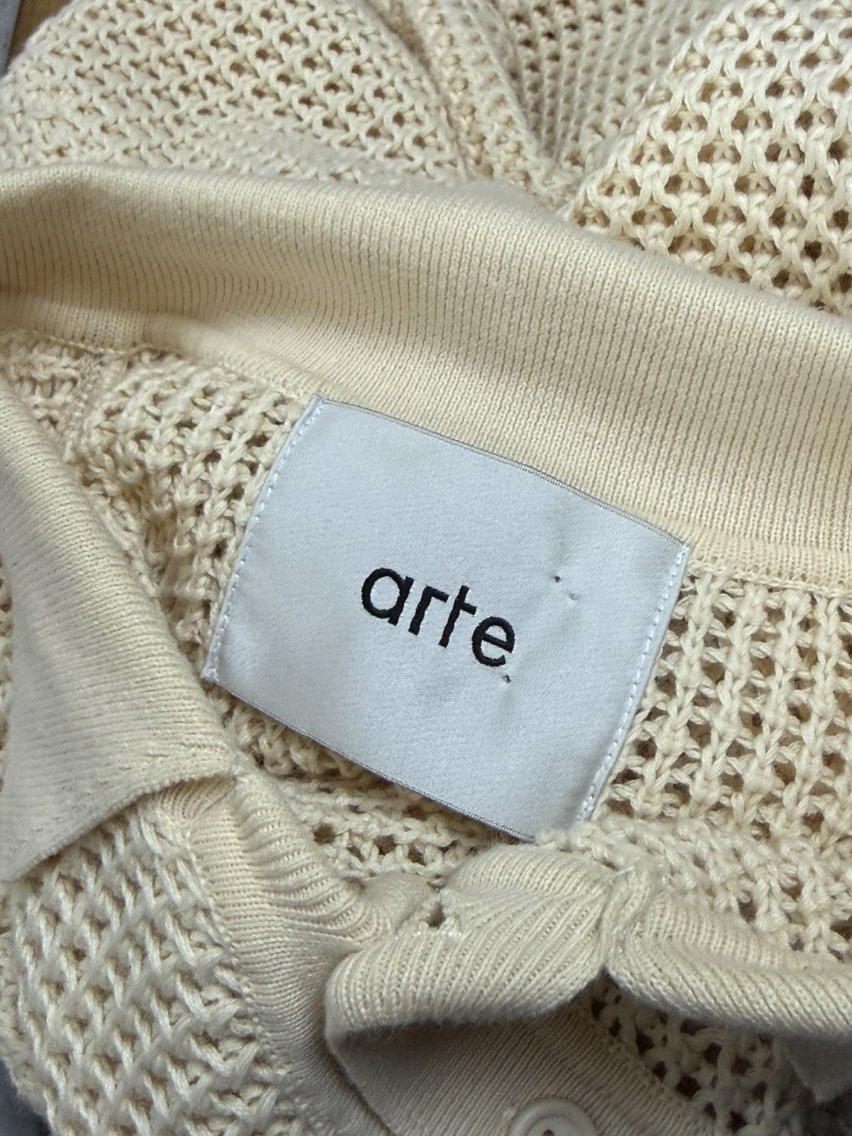 Arte Antwerp Arte Antwerp SS22 Kiewic Knit Polo Shirt Size M Beige Size US M / EU 48-50 / 2 - 8 Thumbnail