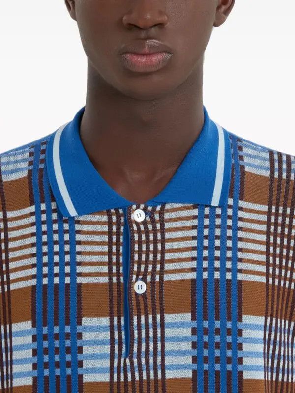 Marni oc11z0525 Checked Cotton Polo Shirt in Multicolor Size US XL / EU 56 / 4 - 5 Thumbnail