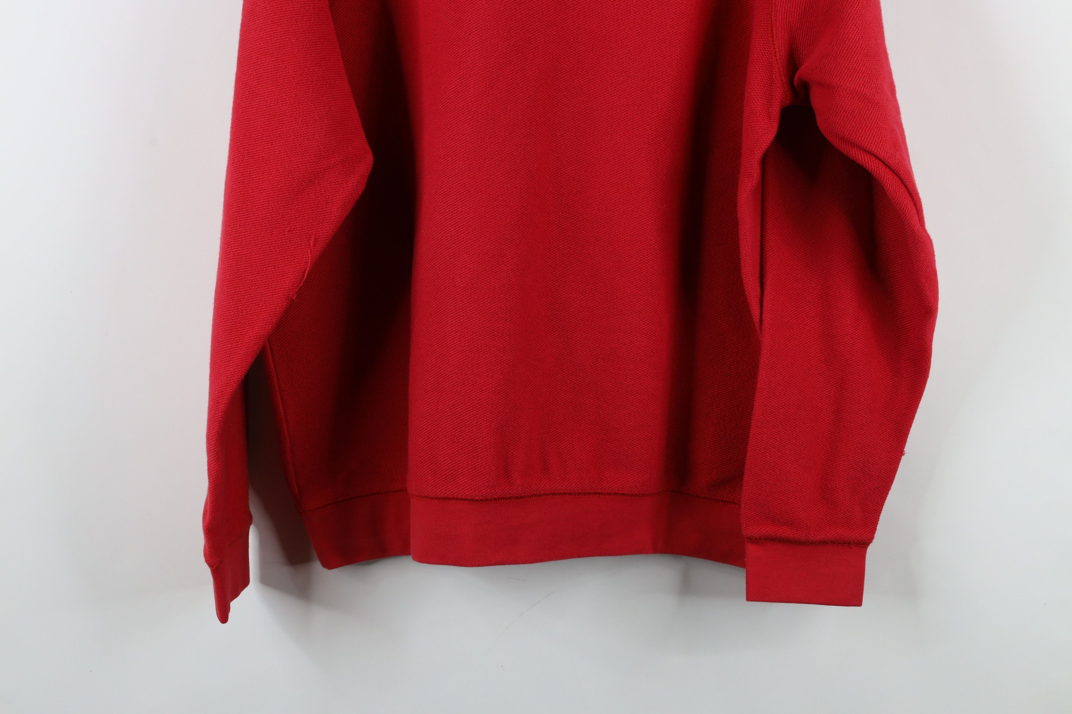 Lands' End × Vintage Vintage 90s Lands End Cotton Weave Crewneck Sweater Red Size L / US 10 / IT 46 - 14 Thumbnail