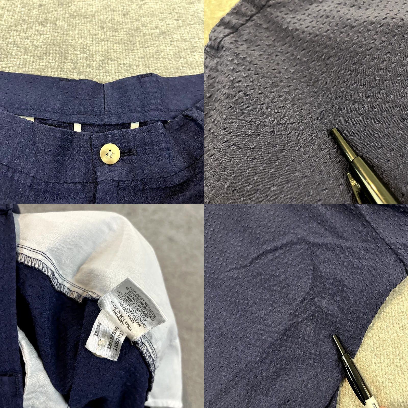 Peter Millar PETER MILLAR Shorts Mens 38 Chino Blue 8" Inseam Textured Golf Performance Crown Logo 5-Pocket Zipper Regular Stretch Breathable Size US 38 / EU 54 - 8 Thumbnail