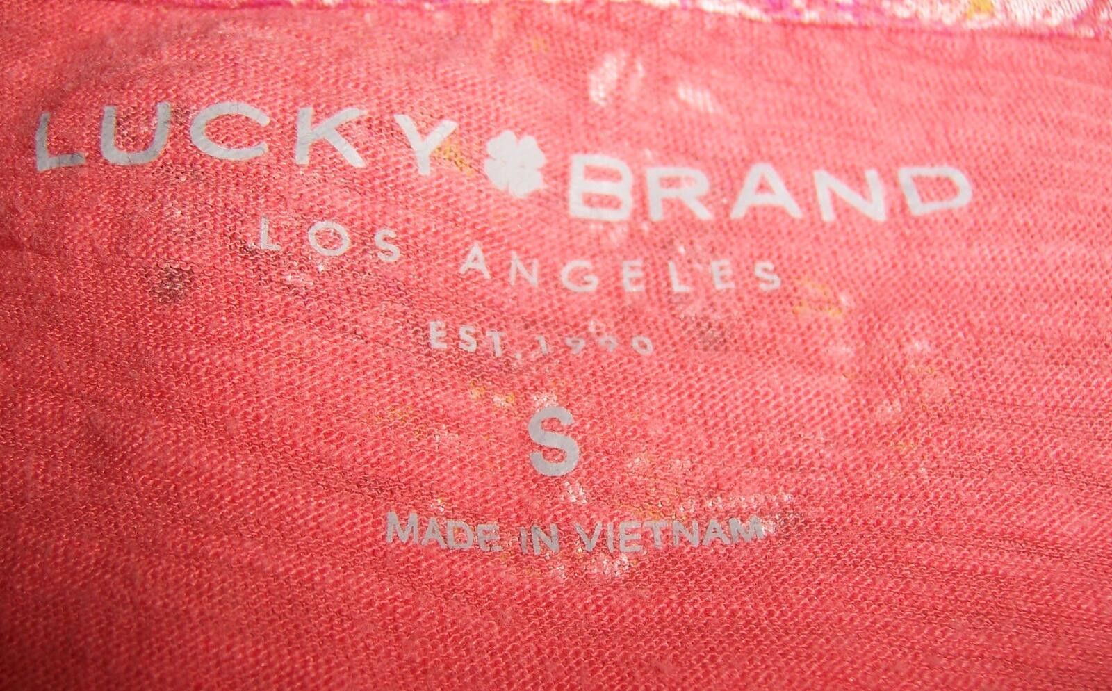 Lucky Brand Lucky Brand Pink Multi-print Scoop Neck Short Sleeve Top SM Size S / US 4 / IT 40 - 3 Thumbnail