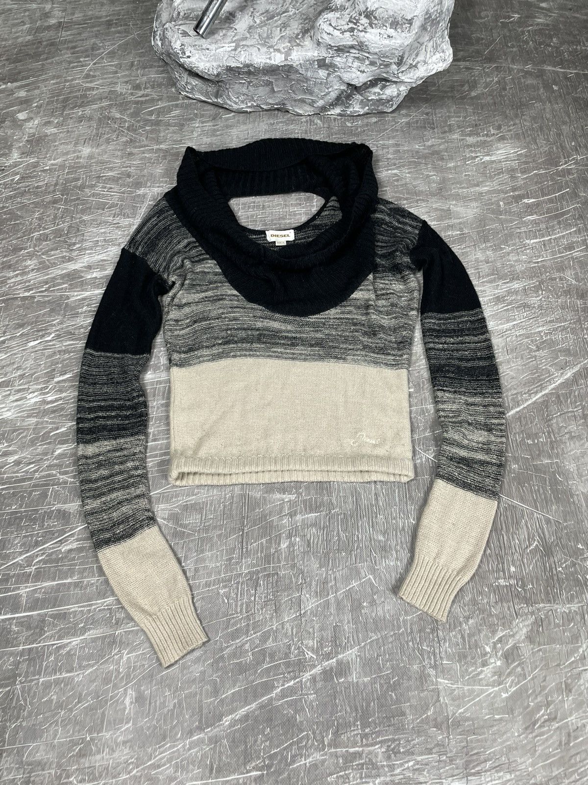 Designer × Diesel Diesel Y2K Double Neck Sweater Maison Margiela Style Size S / US 4 / IT 40 - 3 Thumbnail