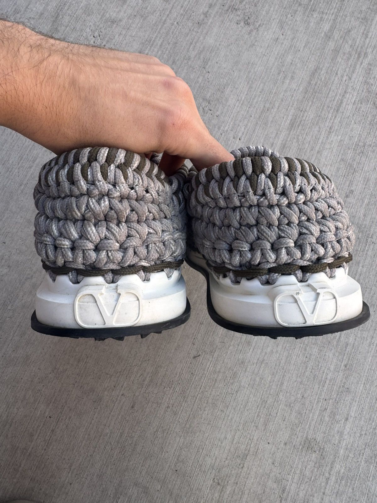 Valentino Valentino Garavani Crochet Sneaker Brown Green US 11 EU 44 Size US 11 / EU 44 - 4 Thumbnail