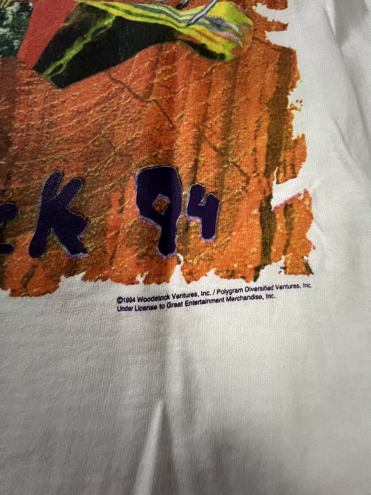 Fruit Of The Loom Vintage woodstock 94 t shirt Size US XL / EU 56 / 4 - 5 Thumbnail